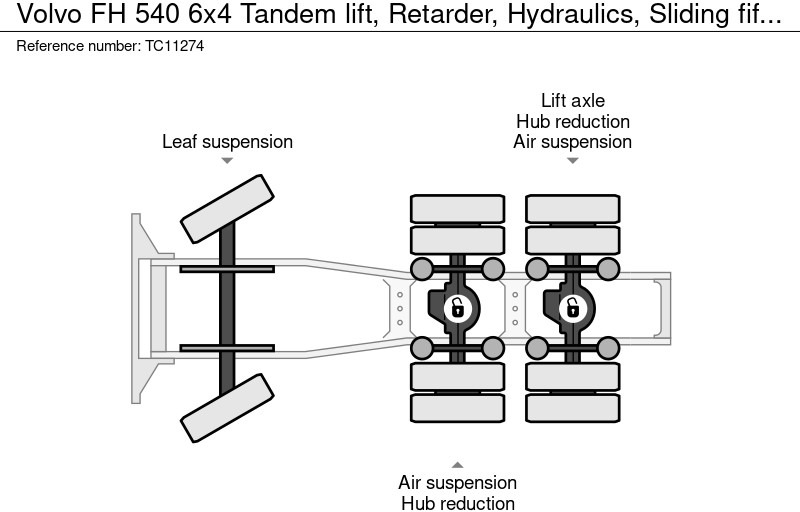Trekkvogn Volvo FH 540 6x4 Tandemlift, Retarder, Hydrauliek, Schuifschotel: bilde 11 Trekkvogn Volvo FH 540 6x4 Tandemlift, Retarder, Hydrauliek, Schuifschotel: bilde 11