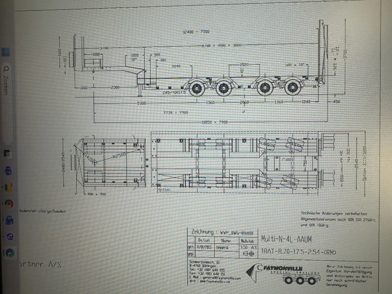 Faymonville F-S44-1AAA 4 AXLE, 2 STEERING AXLE, 7.9 METER EXTENADABLE DOUBLE RAMPS - Lavloader semitrailer: bilde 4 Faymonville F-S44-1AAA 4 AXLE, 2 STEERING AXLE, 7.9 METER EXTENADABLE DOUBLE RAMPS - Lavloader semitrailer: bilde 4