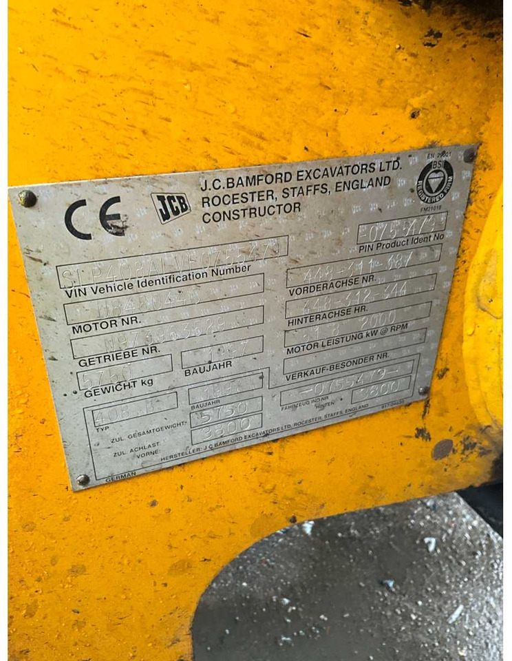 Hjullaster 1997 JCB 408 B SHOVEL: bilde 29