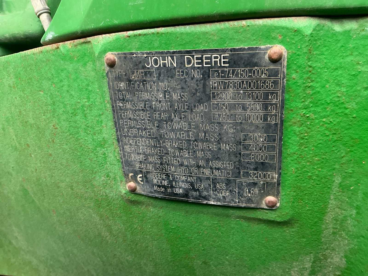 Traktor 2007 JOHN DEERE 7830 FOUR WHEEL DRIVE FARM TRACTOR: bilde 15