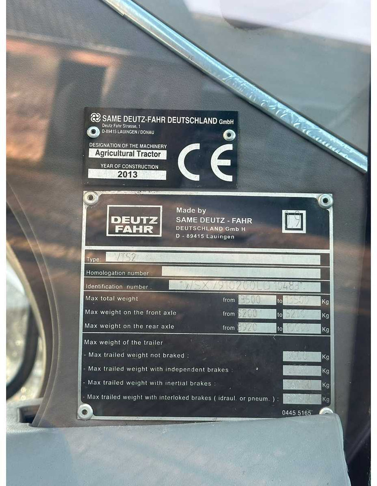 Traktor 2013 DEUTZ-FAHR 7250 TTV FOUR WHEEL DRIVE FARM TRACTOR: bilde 13 Traktor 2013 DEUTZ-FAHR 7250 TTV FOUR WHEEL DRIVE FARM TRACTOR: bilde 13