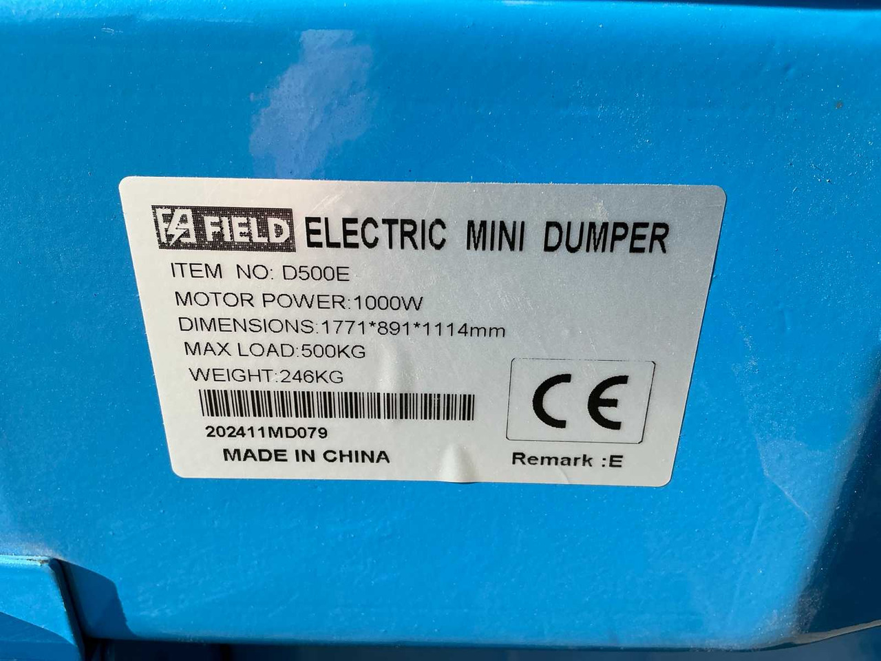 Dumper Field D500E: bilde 23