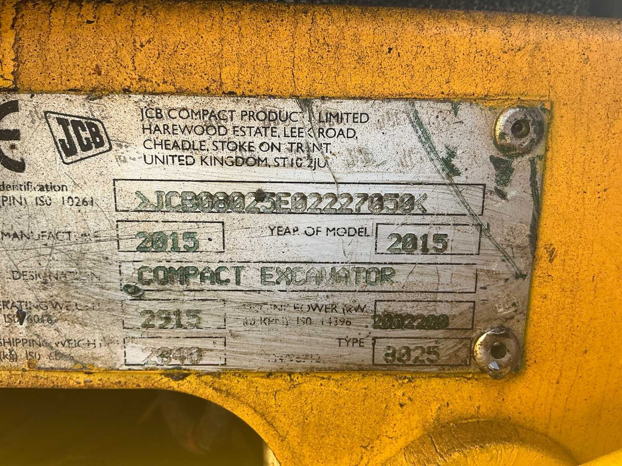 Minigraver JCB JCB - 8025 - MINI-EXCAVATOR - 2015: bilde 15