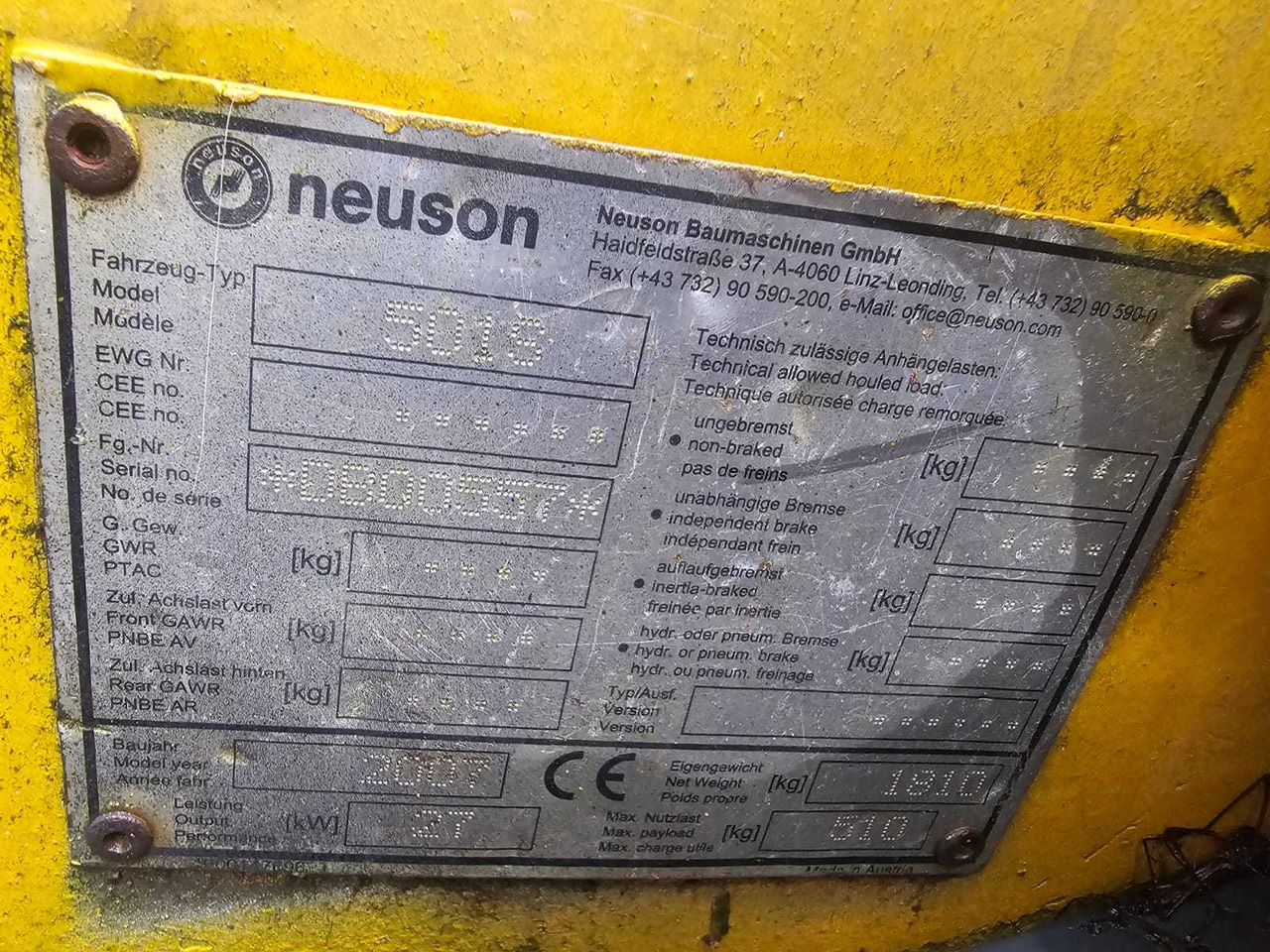 NEUSON - 501 S - TELESCOPIC LOADER - 2007 - Hjullaster: bilde 4 NEUSON - 501 S - TELESCOPIC LOADER - 2007 - Hjullaster: bilde 4