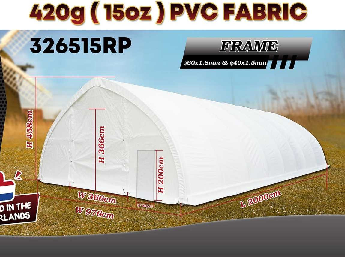 Rhino-Cross-Shelter 326515RP - 20x9,76x4,58 m - Lagringstank: bilde 2 Rhino-Cross-Shelter 326515RP - 20x9,76x4,58 m - Lagringstank: bilde 2