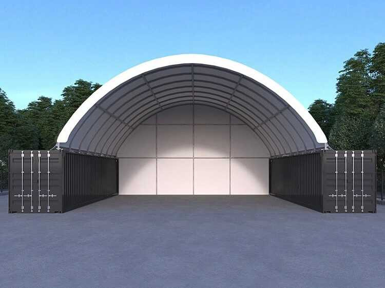 Rhino-Cross-Shelter C4040E - 12x12x4,5 m met eind zeil - Lagringstank: bilde 1 Rhino-Cross-Shelter C4040E - 12x12x4,5 m met eind zeil - Lagringstank: bilde 1