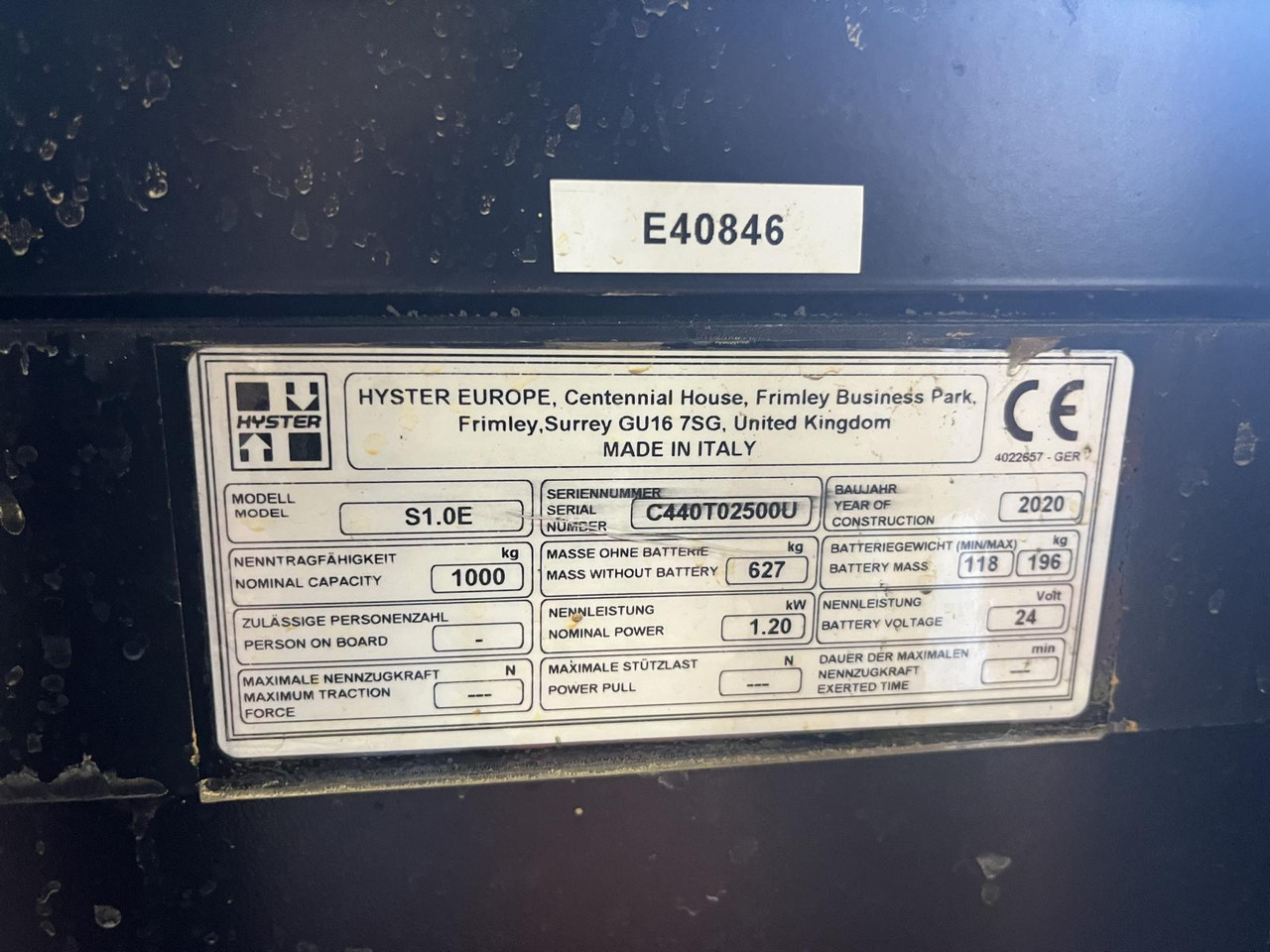 Hyster S 1.0 E - Stabler: bilde 3 Hyster S 1.0 E - Stabler: bilde 3