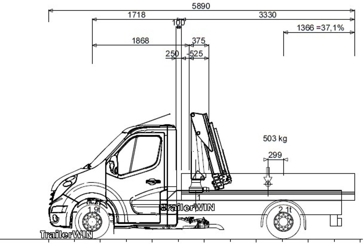 RENAULT Master L2H1 (neues Mod.) Alupritsche m. Kran - Varebil med plan: bilde 1 RENAULT Master L2H1 (neues Mod.) Alupritsche m. Kran - Varebil med plan: bilde 1