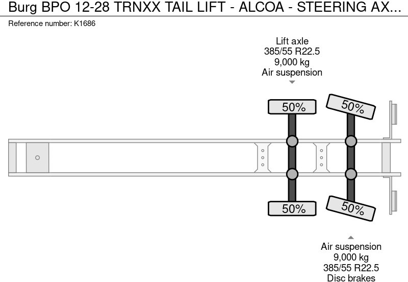 Kjølesemi Burg BPO 12-28 TRNXX TAIL LIFT - ALCOA - STEERING AXLE: bilde 18