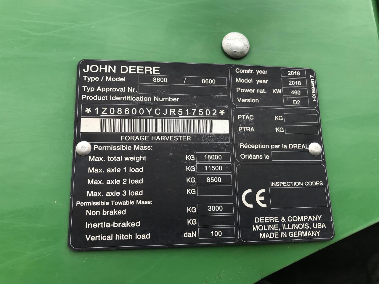 Forhøster John Deere 8600: bilde 14