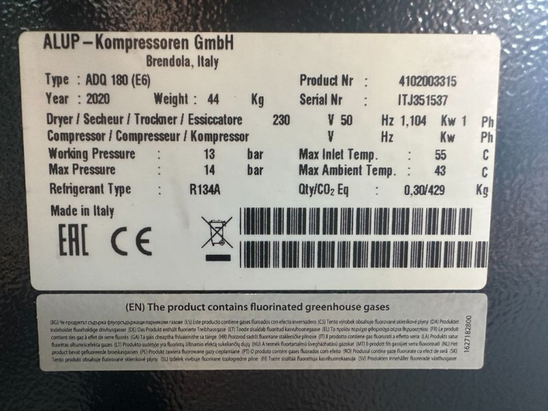 Alup ADQ 180 Luchtdroger 3000 L / min 14 Bar Air Dryer - Luftkompressor: bilde 3 Alup ADQ 180 Luchtdroger 3000 L / min 14 Bar Air Dryer - Luftkompressor: bilde 3