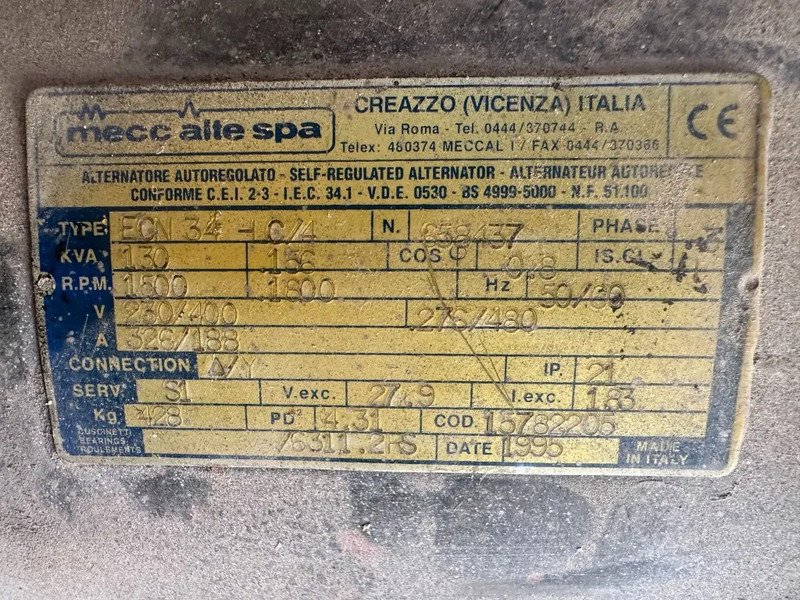 Elektrisk generator Atlas-Copco QAS 130 Perkins Mecc Alte Spa 130 kVA Silent generatorset: bilde 13