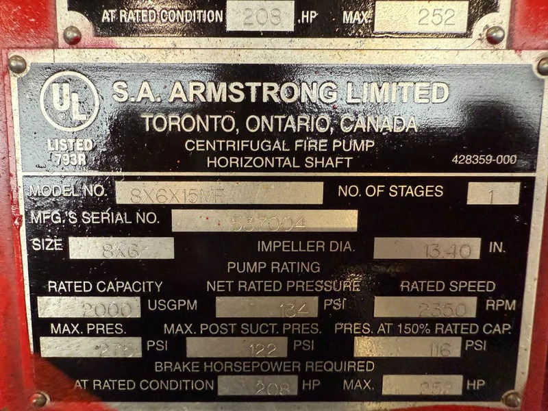 Iveco 8061 SRI 41.00 Armstrong Diesel Waterpomp 454 m3 / h 11 Bar 207 hours ! - Vannpumpe: bilde 4 Iveco 8061 SRI 41.00 Armstrong Diesel Waterpomp 454 m3 / h 11 Bar 207 hours ! - Vannpumpe: bilde 4