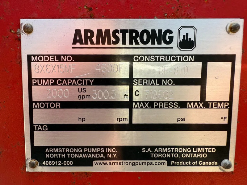 John Deere 6068 HF 120 Armstrong 452 m3 / h Diesel Waterpomp brandschade - Vannpumpe: bilde 4 John Deere 6068 HF 120 Armstrong 452 m3 / h Diesel Waterpomp brandschade - Vannpumpe: bilde 4