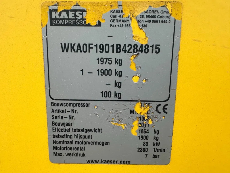 Kaeser M122 Deutz 11.1 m3 / min 10 Bar 83 kW Mobiele Diesel Compressor - Luftkompressor: bilde 3 Kaeser M122 Deutz 11.1 m3 / min 10 Bar 83 kW Mobiele Diesel Compressor - Luftkompressor: bilde 3
