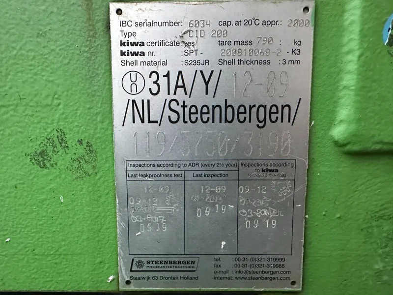 Kiwa IBC Steenbergen 2000 liter Dieseltank met handpomp Milieutank - Lagringstank: bilde 4 Kiwa IBC Steenbergen 2000 liter Dieseltank met handpomp Milieutank - Lagringstank: bilde 4
