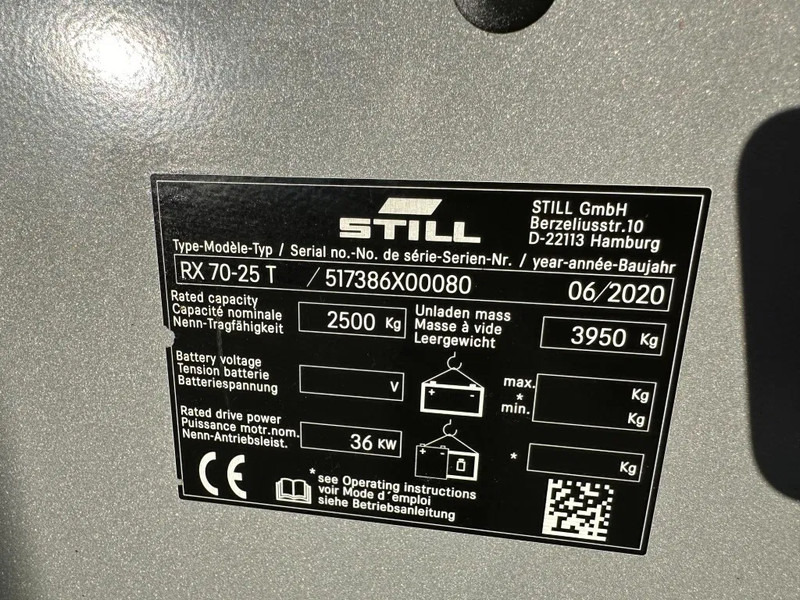 Still RX70-25 T 2.5 ton Duplex Sideshift LPG Heftruck 2020 - Gasstruck: bilde 4 Still RX70-25 T 2.5 ton Duplex Sideshift LPG Heftruck 2020 - Gasstruck: bilde 4