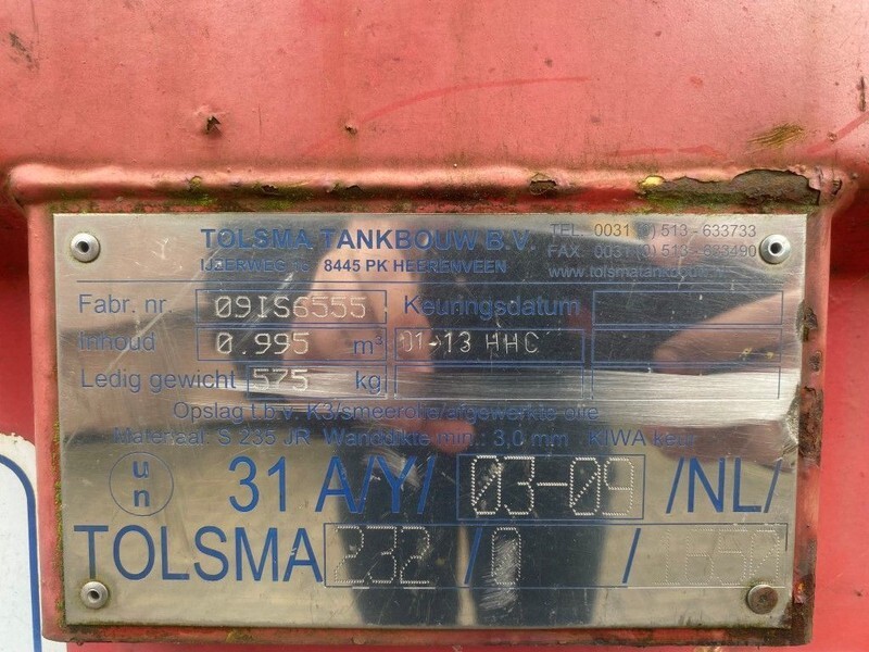Tolsma Kiwa IBC 1000 liter dieseltank met handpomp - Lagringstank: bilde 3 Tolsma Kiwa IBC 1000 liter dieseltank met handpomp - Lagringstank: bilde 3