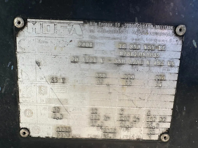 Yanmar Mosa TS 350 YSX-BC Las Diesel generatorset 12 kVA 350 Amp Welding genset - Elektrisk generator: bilde 3 Yanmar Mosa TS 350 YSX-BC Las Diesel generatorset 12 kVA 350 Amp Welding genset - Elektrisk generator: bilde 3