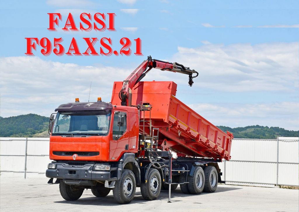 Renault KERAX 420 DCI Kipper 6,30m+FASSI F95AXS.21+FUNK - Kranbil, Tippbil: bilde 1 Renault KERAX 420 DCI Kipper 6,30m+FASSI F95AXS.21+FUNK - Kranbil, Tippbil: bilde 1