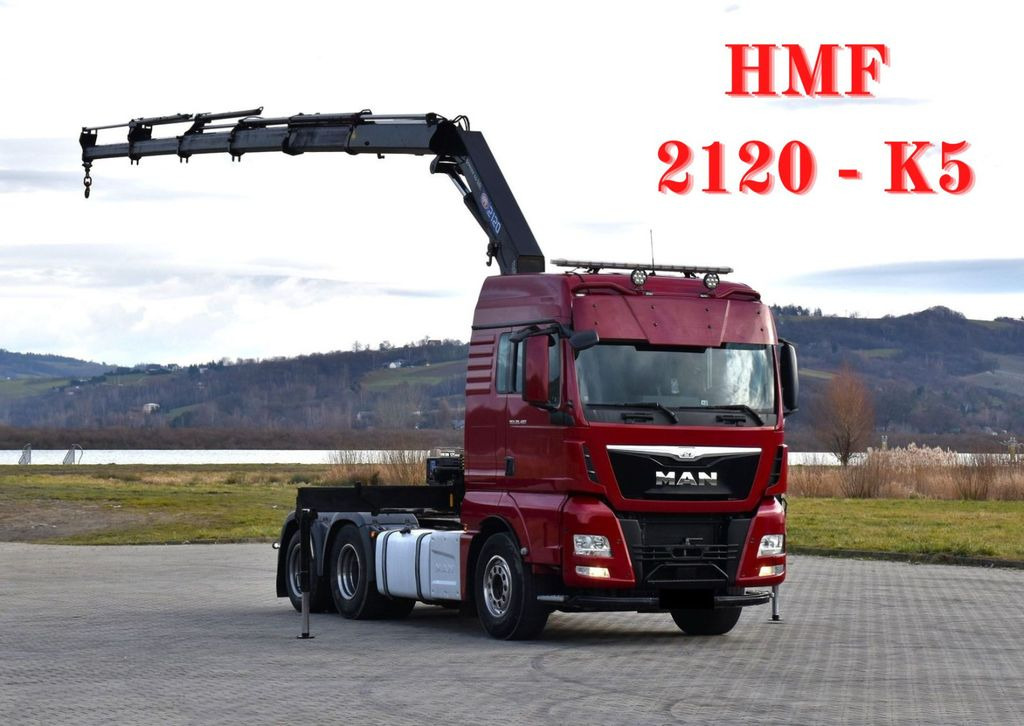 MAN TGX 28.480 Sattelzugmaschine + HMF 2120 K5/FUNK MAN TGX 28.480 Sattelzugmaschine + HMF 2120 K5/FUNK - Trekkvogn: bilde 1 MAN TGX 28.480 Sattelzugmaschine + HMF 2120 K5/FUNK MAN TGX 28.480 Sattelzugmaschine + HMF 2120 K5/FUNK - Trekkvogn: bilde 1