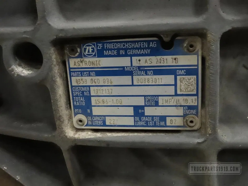 DAF 1912137 Versnellingsbak 12AS2131TD DAF - Girkasse for Lastebil: bilde 3 DAF 1912137 Versnellingsbak 12AS2131TD DAF - Girkasse for Lastebil: bilde 3