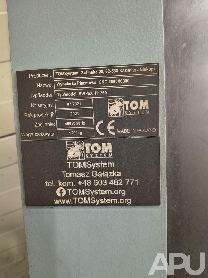 Industrimaskin TOP SYSTEM SWP6X H125A WYPALARKA PLAZMOWA CNC: bilde 15 Industrimaskin TOP SYSTEM SWP6X H125A WYPALARKA PLAZMOWA CNC: bilde 15
