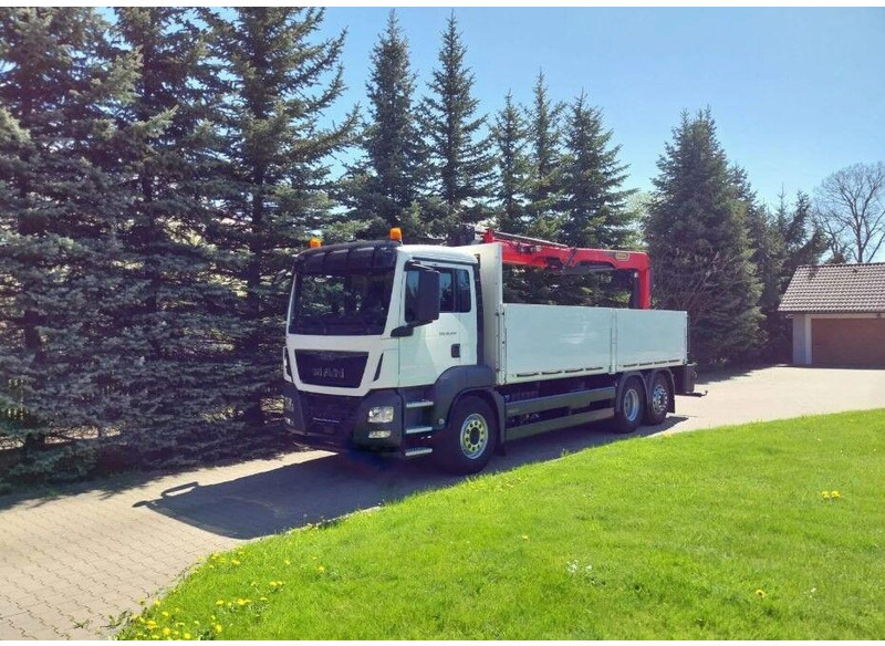 MAN TGS 26.400 Flatbed + Crane Palfinger PK 23001L - Planbil, Kranbil: bilde 1 MAN TGS 26.400 Flatbed + Crane Palfinger PK 23001L - Planbil, Kranbil: bilde 1