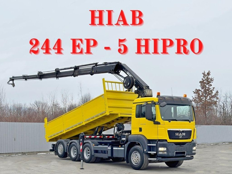 MAN TGS 35.400 * HIAB 244 EP - 5 HIPRO + FUNK * 8x4 - Tippbil, Kranbil: bilde 1 MAN TGS 35.400 * HIAB 244 EP - 5 HIPRO + FUNK * 8x4 - Tippbil, Kranbil: bilde 1