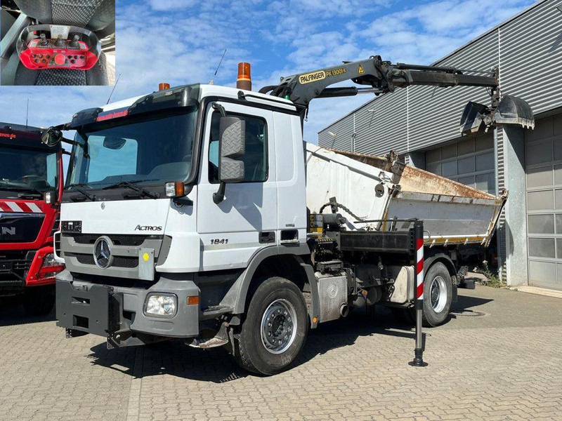 Mercedes-Benz Actros 1841 K 3-Way Meiller Tipper Crane Palfinger PK 13001-KA - Tippbil, Kranbil: bilde 1 Mercedes-Benz Actros 1841 K 3-Way Meiller Tipper Crane Palfinger PK 13001-KA - Tippbil, Kranbil: bilde 1