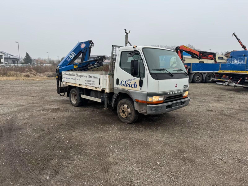 Mitsubishi Canter FE649 - Flatbed truck + crane - Planbil, Kranbil: bilde 2 Mitsubishi Canter FE649 - Flatbed truck + crane - Planbil, Kranbil: bilde 2