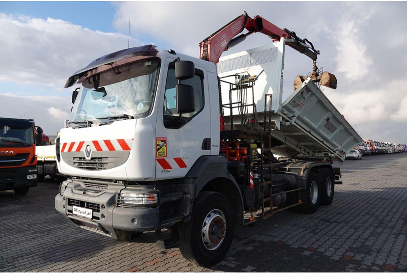 Renault KERAX 410 / 6x4 / WYWROTKA + HDS FASSI F150 / HYDROBURTA / BORDM - Tippbil, Kranbil: bilde 2 Renault KERAX 410 / 6x4 / WYWROTKA + HDS FASSI F150 / HYDROBURTA / BORDM - Tippbil, Kranbil: bilde 2