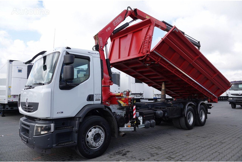Renault LANDER 3 way tipper + crane FASSI 130 6x4 - Tippbil, Kranbil: bilde 2 Renault LANDER 3 way tipper + crane FASSI 130 6x4 - Tippbil, Kranbil: bilde 2