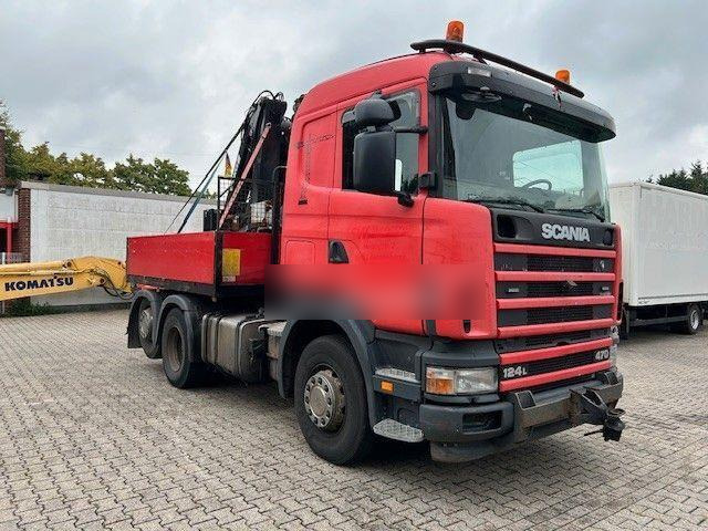 Scania 124 L 470 - Flatbed + crane - Planbil, Kranbil: bilde 2 Scania 124 L 470 - Flatbed + crane - Planbil, Kranbil: bilde 2