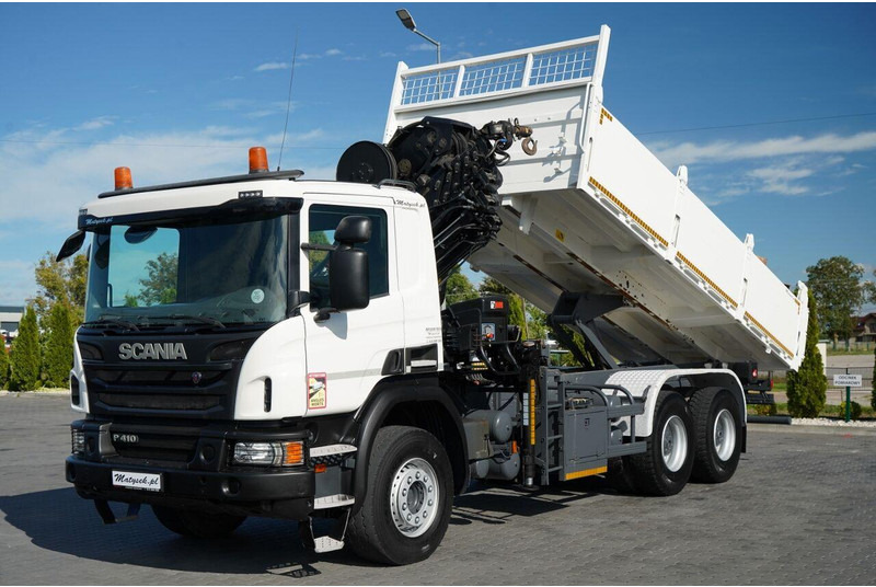 Scania P 410 / 6x4 / WYWROTKA - 6 M + HDS HIAB XS 211 / STEROWANIE RADI - Tippbil, Kranbil: bilde 1 Scania P 410 / 6x4 / WYWROTKA - 6 M + HDS HIAB XS 211 / STEROWANIE RADI - Tippbil, Kranbil: bilde 1