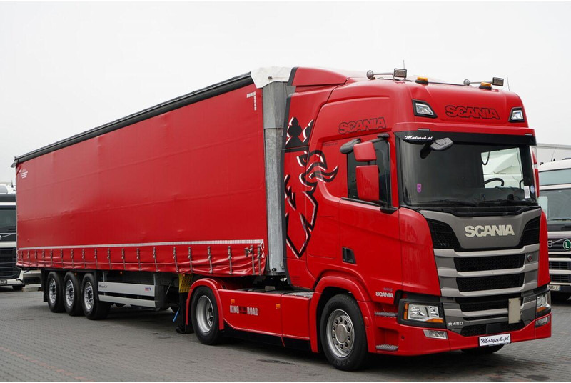 Trekkvogn Scania R 450 / ZESTAW / + SCHMITZ / FIRANKA STANDARD / PODNOSZONA OŚ /: bilde 8