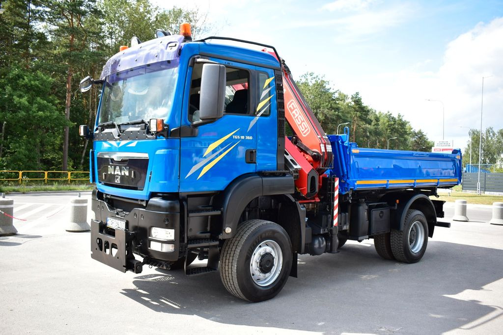 Tippbil, Kranbil MAN TGS 4x4 18.360 FASSI 155 EURO 5 Kipper Kran Cran: bilde 1