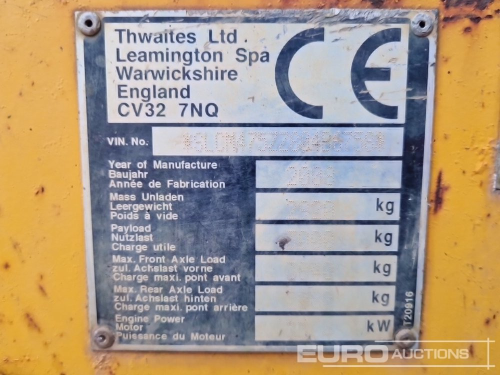 Kompaktdumper 2008 Thwaites MACH 475: bilde 26