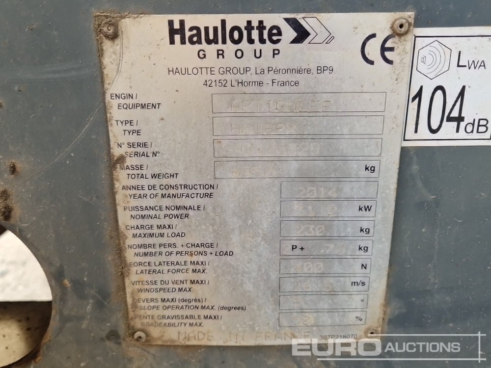 Bomlift 2014 Haulotte HA16PX: bilde 35 Bomlift 2014 Haulotte HA16PX: bilde 35