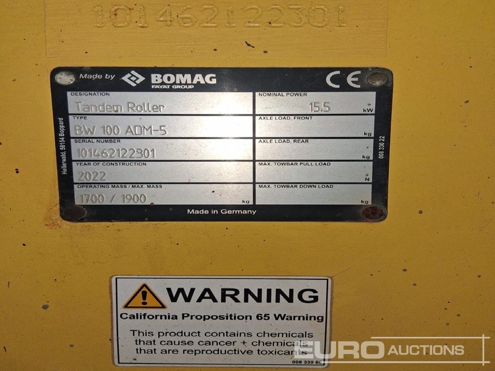 2022 Bomag BW100 ADM-5 - Vals: bilde 5 2022 Bomag BW100 ADM-5 - Vals: bilde 5
