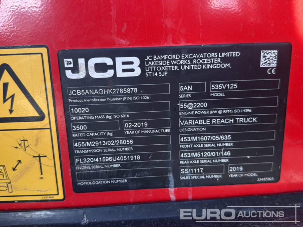 Teleskoplastere 2019 JCB 535-125: bilde 28 Teleskoplastere 2019 JCB 535-125: bilde 28