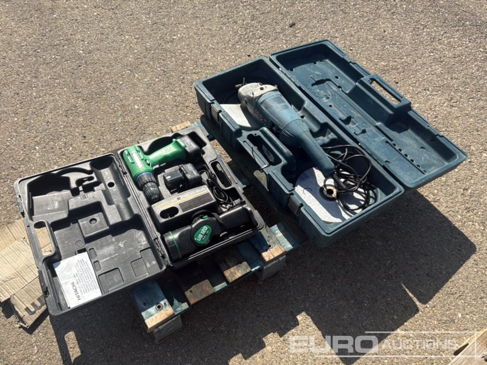 Pallet of (Hitachi) Cordless Drill & 230mm (Bosh) Angle Grinder - Anleggsmaskiner: bilde 4 Pallet of (Hitachi) Cordless Drill & 230mm (Bosh) Angle Grinder - Anleggsmaskiner: bilde 4