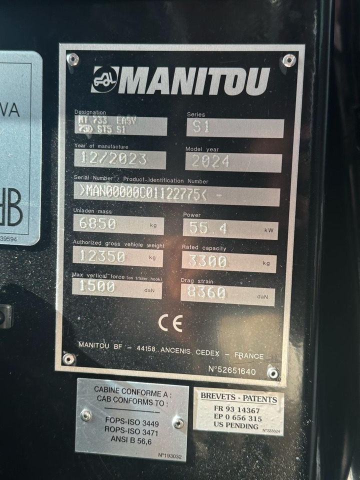 MANITOU MT733 COMFORT 2024 - Teleskoplastere: bilde 5 MANITOU MT733 COMFORT 2024 - Teleskoplastere: bilde 5