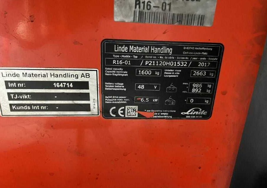 Linde R16-01 - Reachtruck: bilde 4 Linde R16-01 - Reachtruck: bilde 4