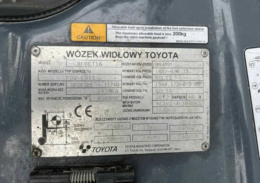 Toyota 8FBET16 - El-truck: bilde 4 Toyota 8FBET16 - El-truck: bilde 4