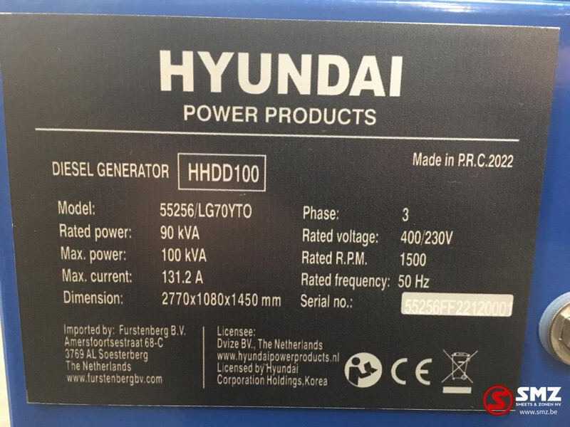 Ny Elektrisk generator Hyundai Stroomgroep Hyundai 100KVA HHDD100: bilde 8
