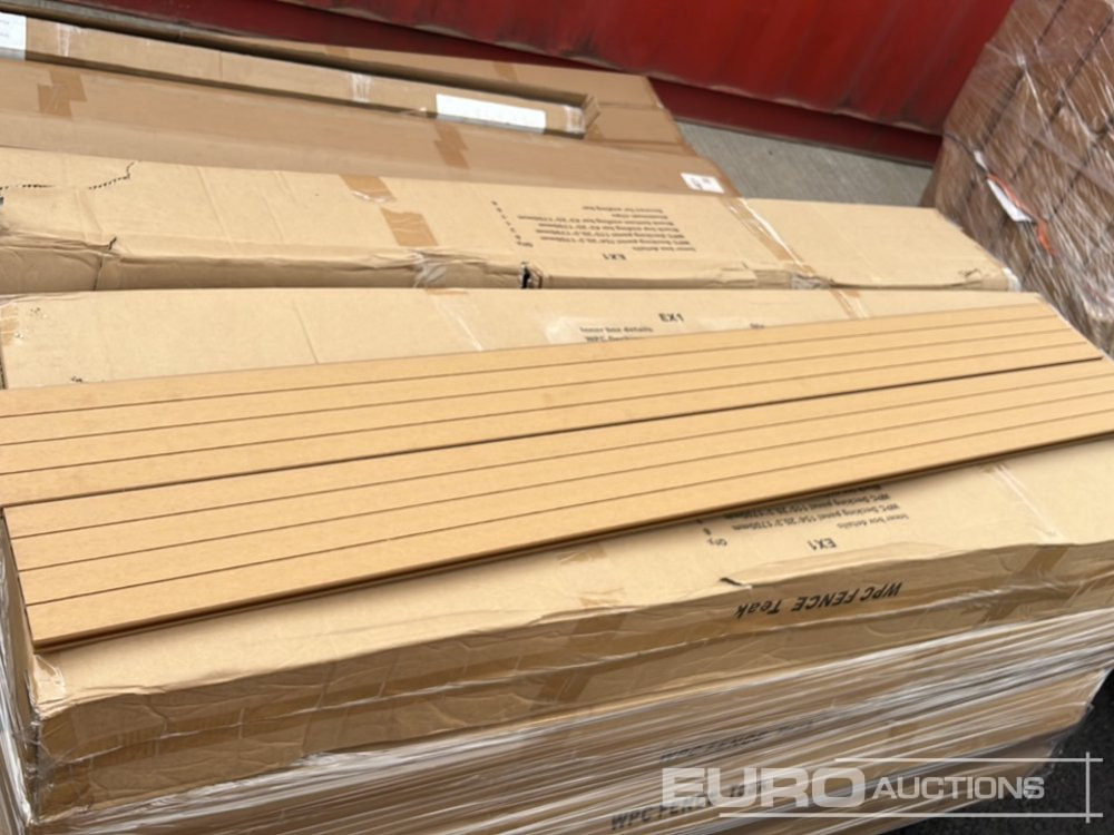 1.7m Wide Teak Composite Fence Panel (25 Panels), 2.45m Black Aluminium Post (26 Posts), Complete With Assembly Kit - Anleggsmaskiner: bilde 2 1.7m Wide Teak Composite Fence Panel (25 Panels), 2.45m Black Aluminium Post (26 Posts), Complete With Assembly Kit - Anleggsmaskiner: bilde 2