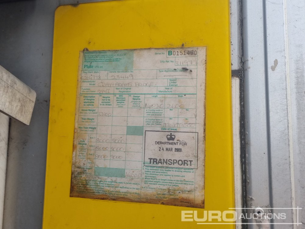 Kjølesemi 2008 Gray & Adams Tri Axle Refrigeration Trailer: bilde 44