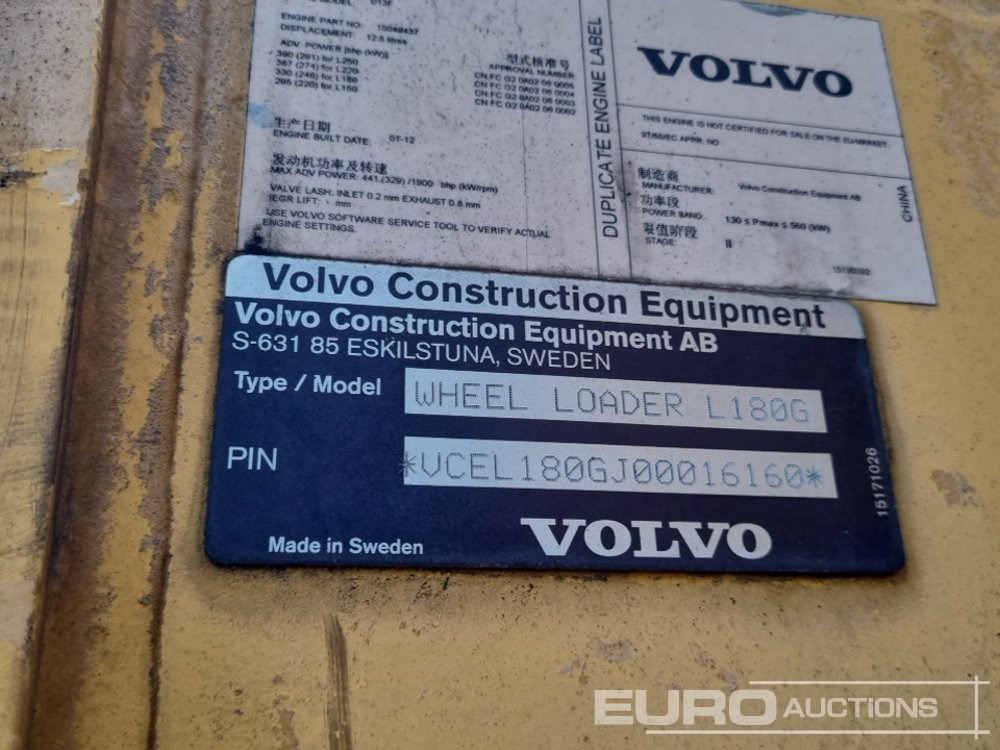 Hjullaster 2013 Volvo L180G: bilde 47