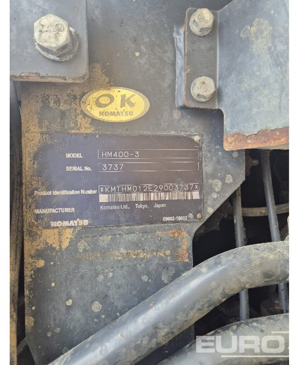 Rammestyrt dumper 2014 Komatsu HM400-3: bilde 11 Rammestyrt dumper 2014 Komatsu HM400-3: bilde 11